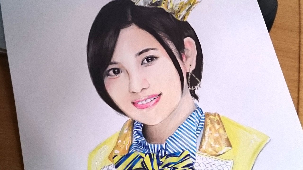 Colored Drawing Kodama Haruka/色鉛筆画 HKT48兒玉遥 完成までの一部始終 動画 早送り