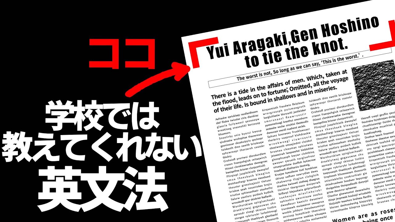 【英字新聞の見出しのルール】新垣結衣、星野源結婚へ