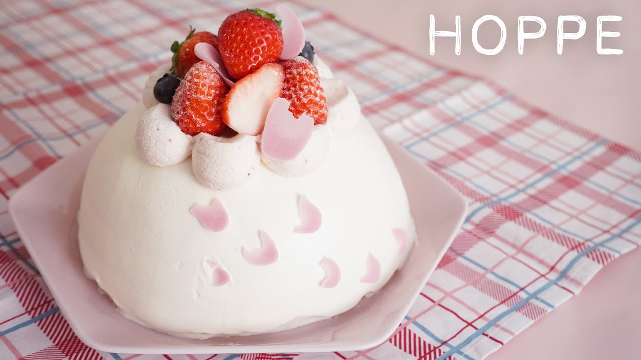 ひな祭り 簡単イチゴのケーキ(市販のスポンジケーキ使用) Strawberry Dome Cake HOPPE