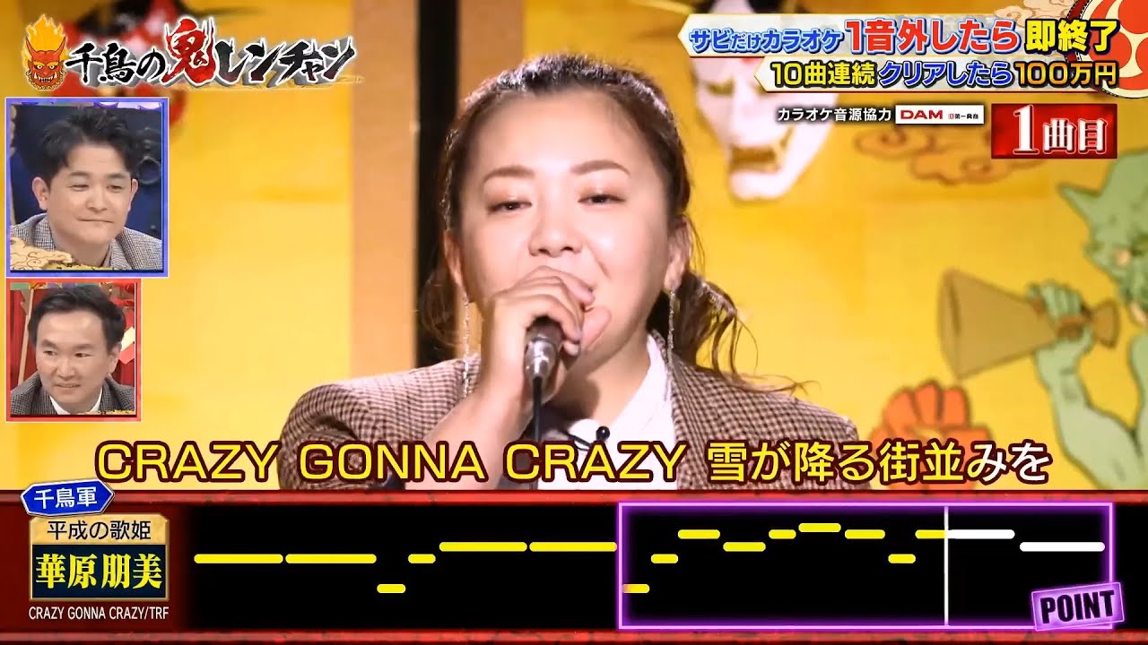 【千鳥の鬼レンチャン 】華原朋美「CRAZY GONNA CRAZY TRF」