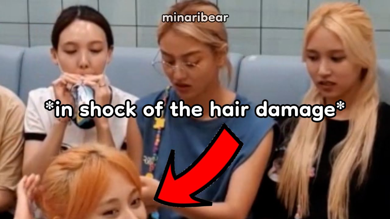 twice *shocked* by tzuyu's hair damage