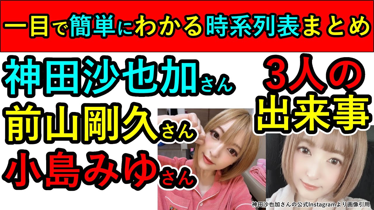神田沙也加と前山剛久と小島みゆ 一目で簡単にわかる時系列表まとめ
