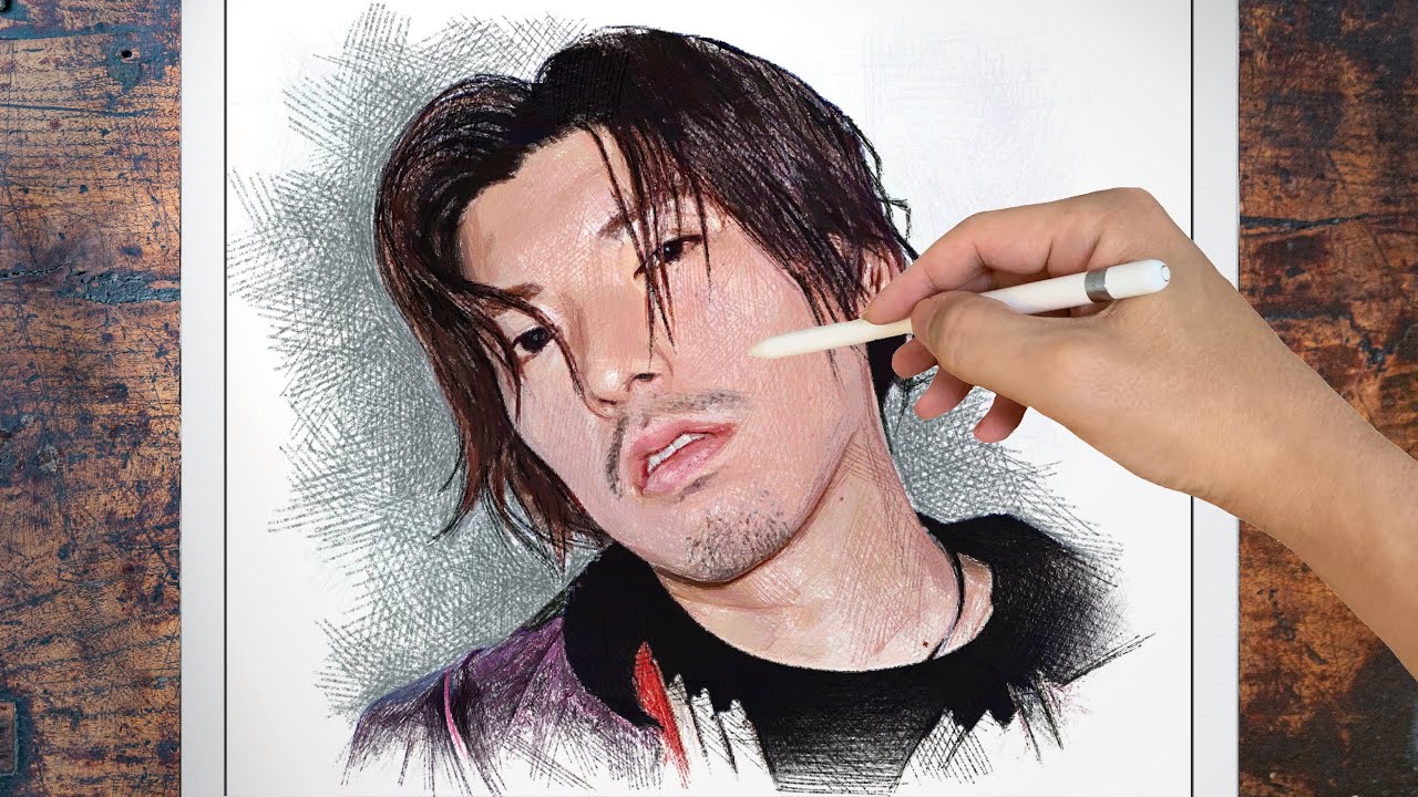 Drawing Rintaro(EXIT) : りんたろー。| Only lines | Procreate iPad | EXIT Charannel | プロクリエイト | ArtyCoaty