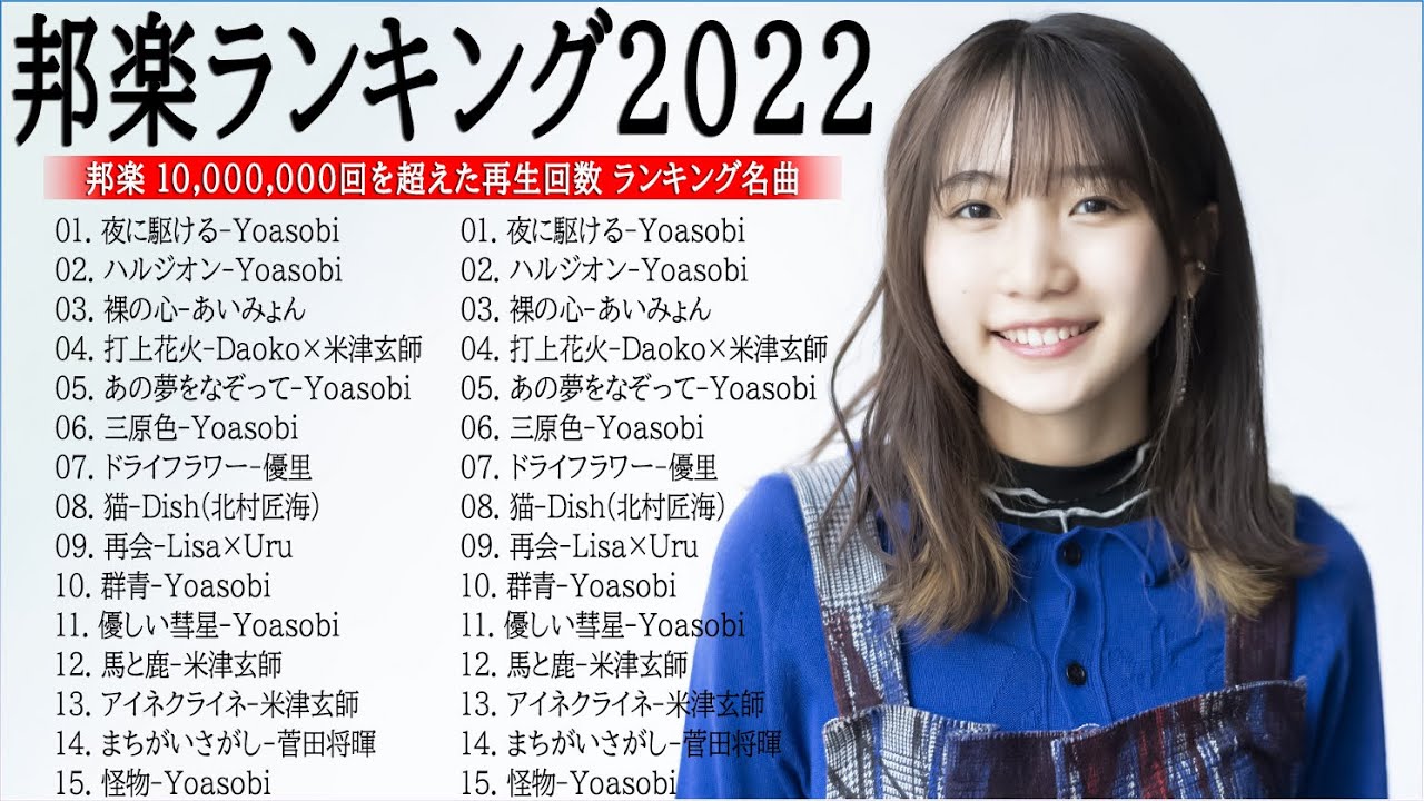 有名曲J-POPメドレー『2022最新版』🍒日本最高の歌メドレー || YOASOBI、米津玄師 、LISA 、優里、 あいみょん、宇多田ヒカル、ヨルシカ ( Music Official )
