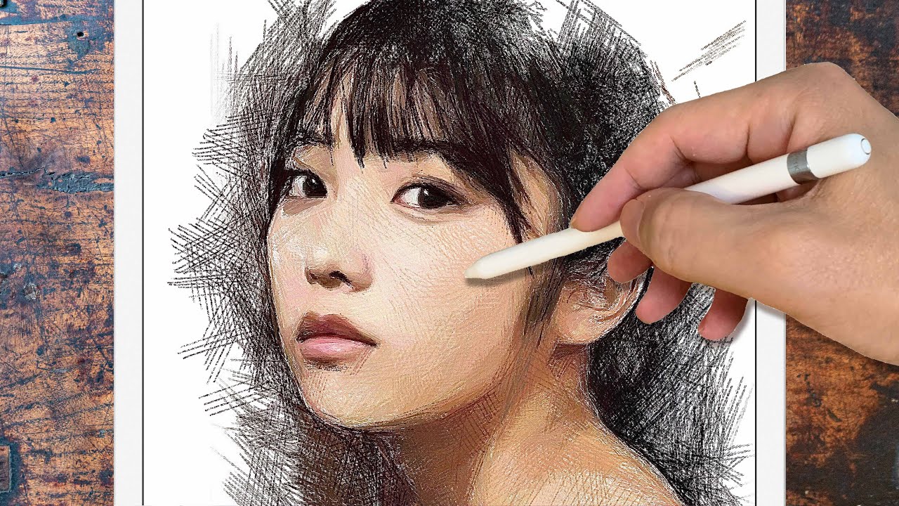 Drawing Yuki Yoda(Nogizaka46) 与田祐希(乃木坂46) | Using Procreate iPad Pro | イラスト プロクリエイト絵心 | ArtyCoaty