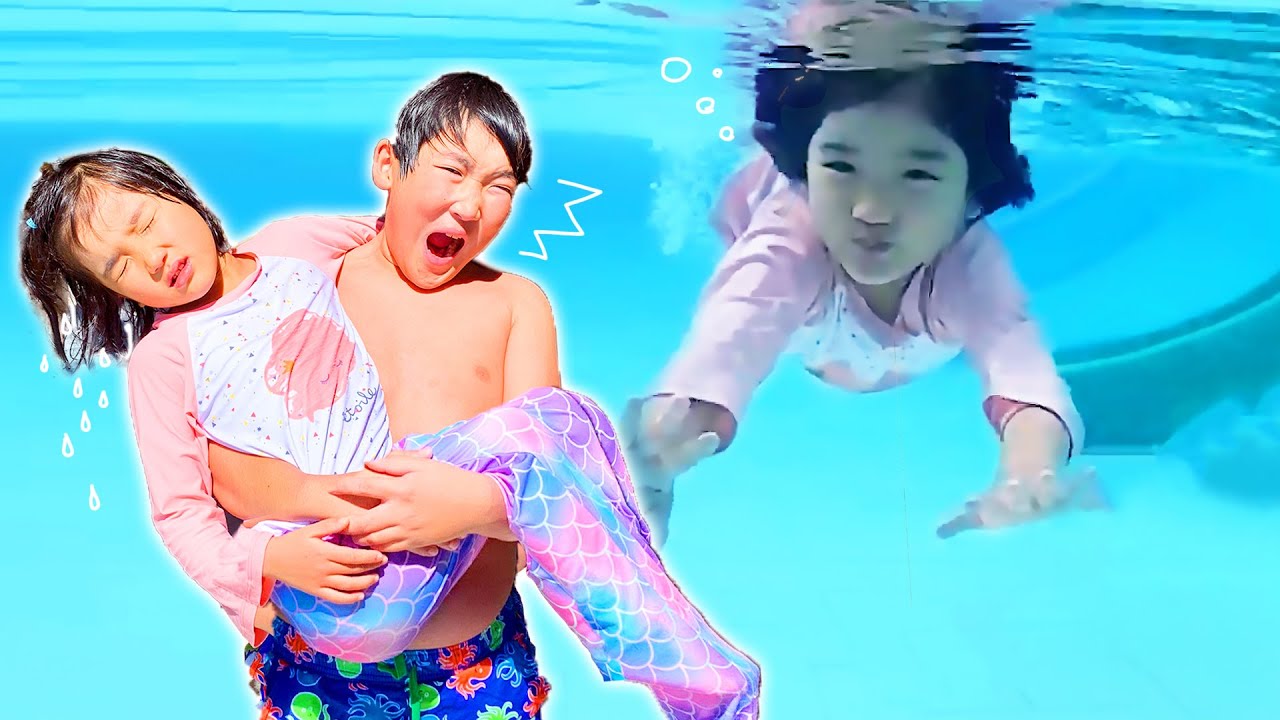 プール大好き!人魚・ケンカ・迷子…思い出いっぱい!プールまとめ動画*こたみのチャンネル Mino Pretend Play at Pool