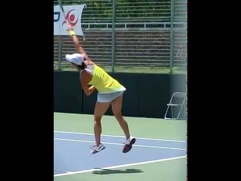 宮村美紀選手、サーブスローモーション後ろからカンガルーカップ2013