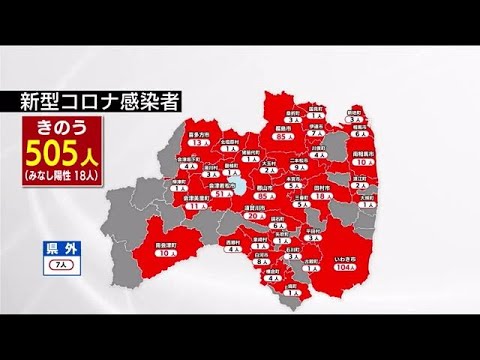 感染再拡大 9日は505人 福島市障がい者施設でクラスターも《福島県5月10日発表・新型コロナ》 (22/05/10 17:10)
