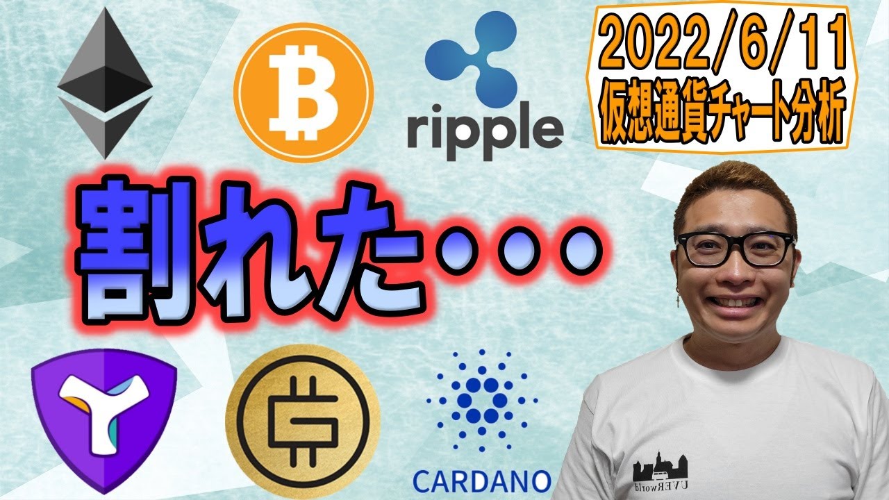 【仮想通貨 ビットコインBTC & アルトコイン 分析】サポートラインを割れた・・・