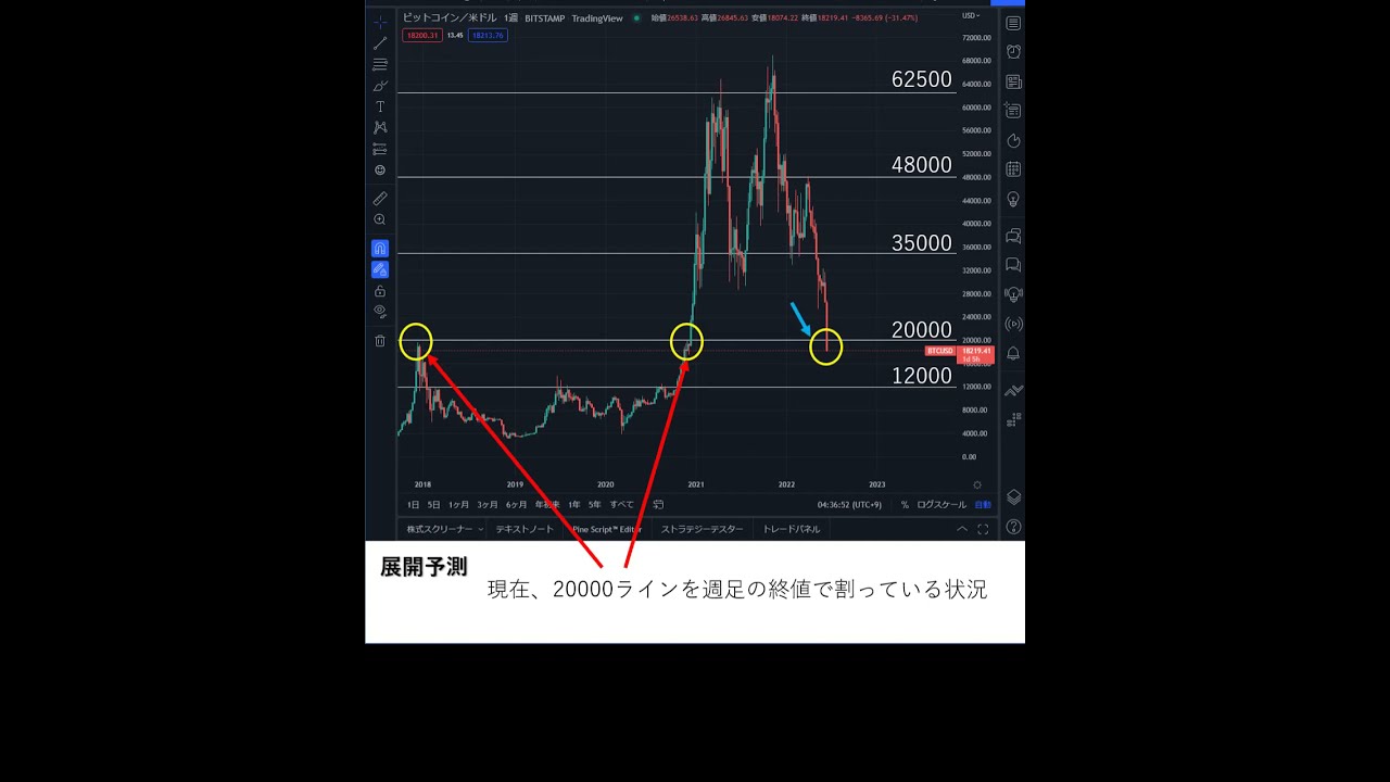 BTCUSD大暴落!まだまだ落ちる?ドコマデ下がる? #Shorts