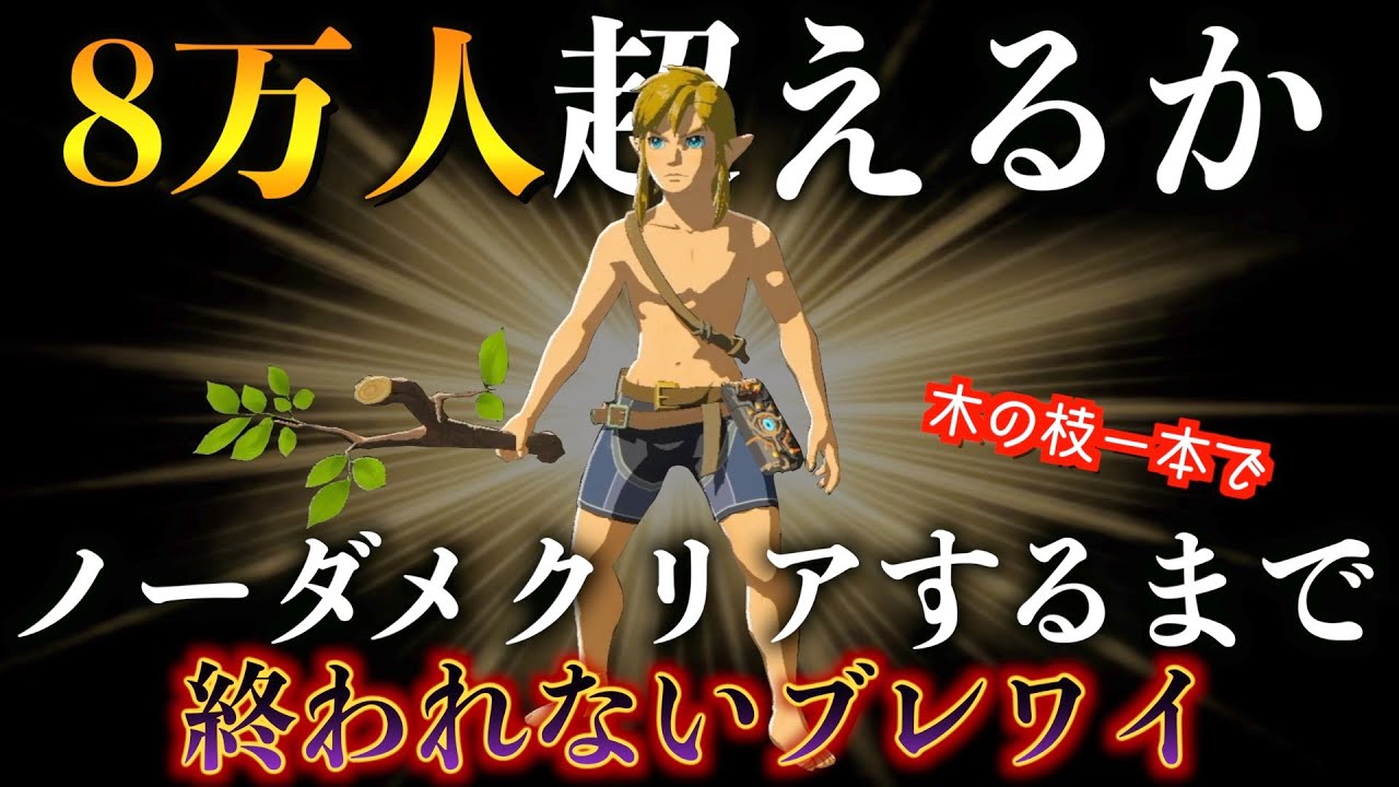8万人超えるか木の枝1本とノーダメでクリアするまで終われないブレワイ【Take10-1】【ゼルダの伝説ブレスオブザワイルド】