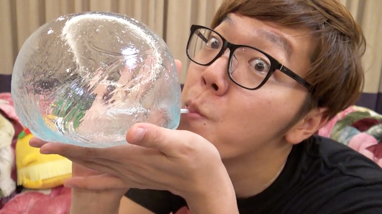 100均のスライム風船全力で膨らませてみた!