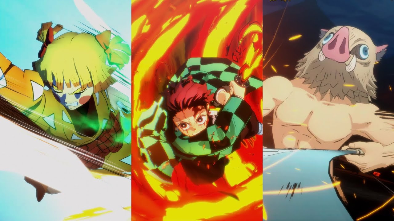 【鬼滅の刃 ヒノカミ血風譚DLC】追加キャラ第6弾「竈門炭治郎(遊郭編)/我妻善逸(遊郭編)/嘴平伊之助(遊郭編)」奥義フィニッシュ集【全開放→通常攻撃・五連→奥義→終幕カットイン】