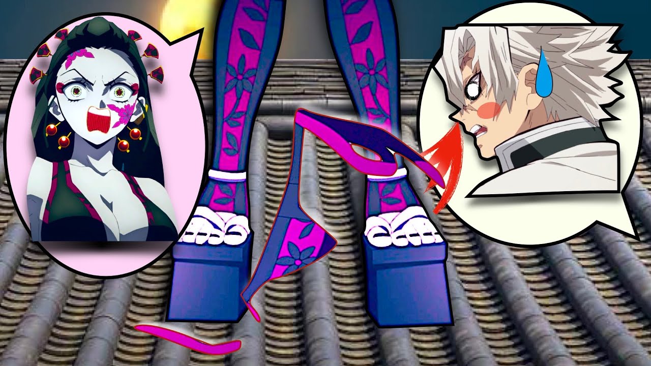 【鬼滅の刃】胡蝶カナエを助けに堕姫と戦う不死川実弥【Demon Slayer】Obanai infiltrates yuukaku to help Mitsuri