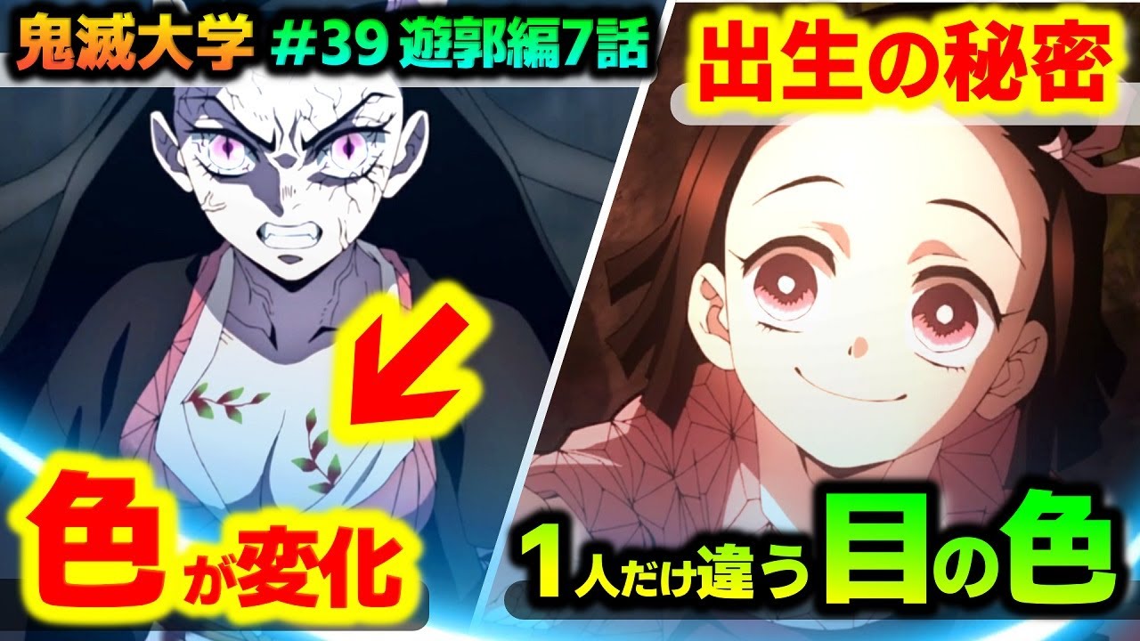 【鬼滅の刃・遊郭編7話】アニメだから分かる “葉の色の変化” の理由に感動…!兄妹で禰豆子だけが目の色が違う理由!アニオリ全て解説!!(宇髄天元/妓夫太郎/堕姫/禰豆子/鬼滅大学)