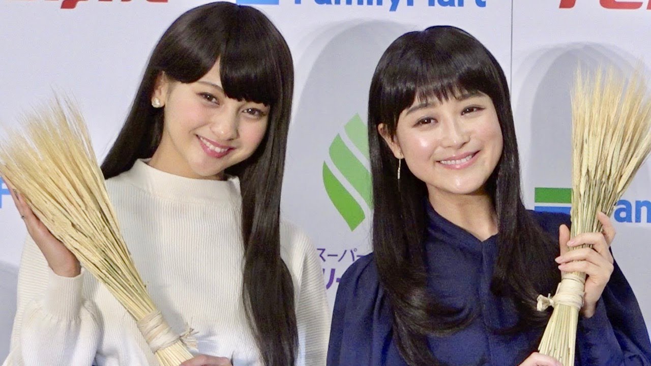 ゆきぽよ&鈴木奈々、黒髪ロングヘアで清楚系女子に大変身!/ファミリーマート スーパー大麦「美味しく腸活!」イベント
