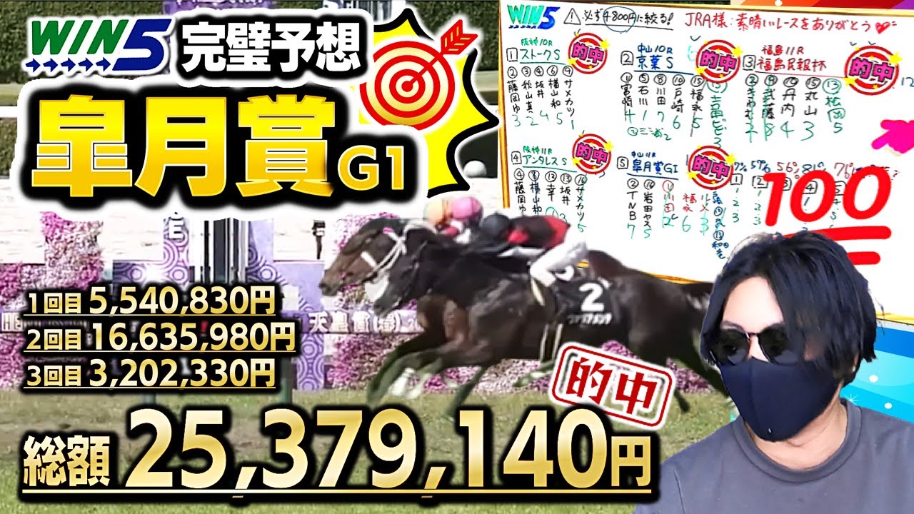2022皐月賞G1で3度目のWIN5パーフェクト予想‼過去総額25,379,140円‼WIN5の法則を学んで当てよう【競馬】