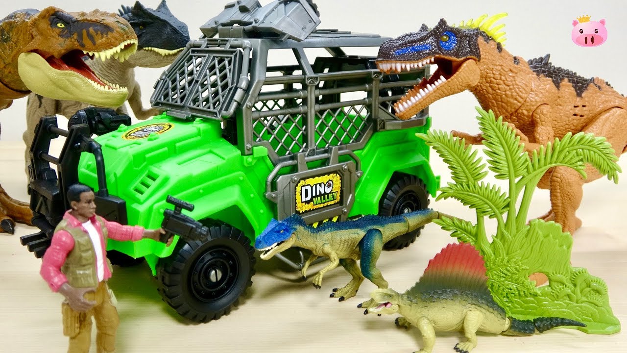 車が恐竜運搬車に変形! ワイルドクエスト アロサウルス&探検隊ジーププレイセット