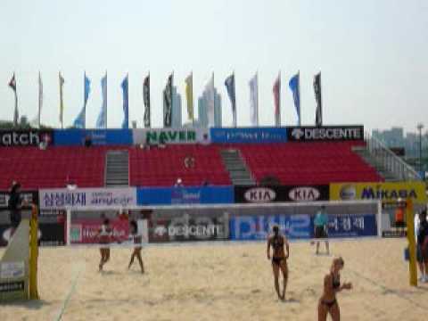 ビーチバレー・ソウルオープン第二セット 浅尾美和/西堀健実