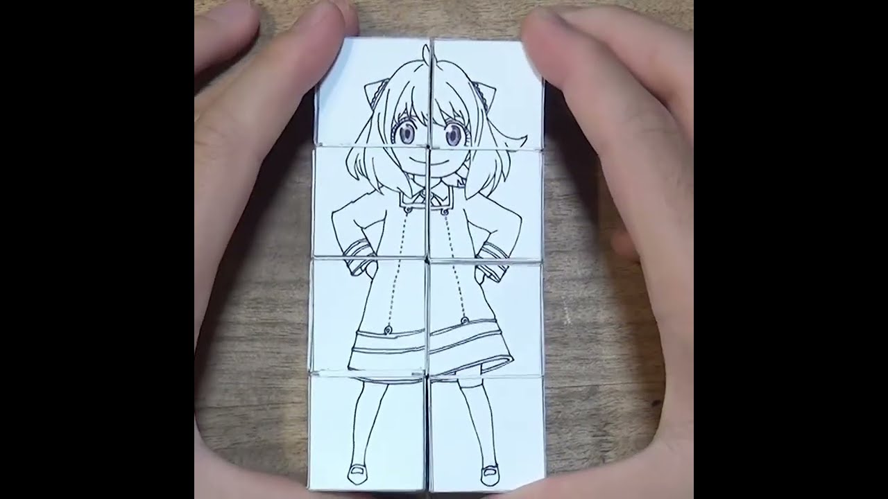 【スパイファミリー】アーニャ七変化!変わり絵ボックスを作ってみた!Souvenir #shorts【マジックフォトキューブ】