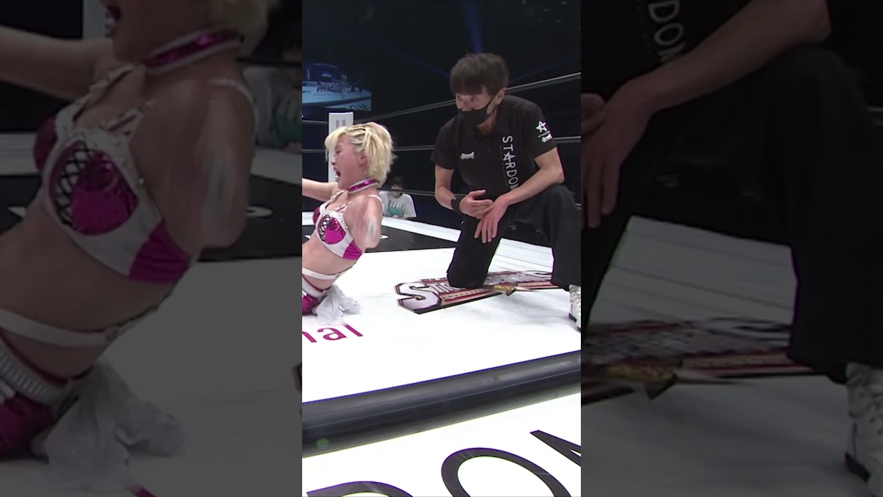 【女子プロレス】白川未奈がなつぽいにリバースドラゴンスクリューからの足四の字固め!【スターダム】