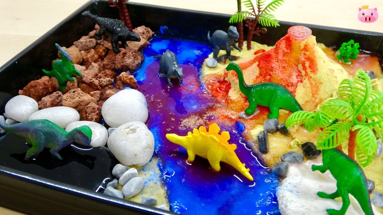 スライムに砂, 小さな恐竜パークを作る! Dinosaur Habitat