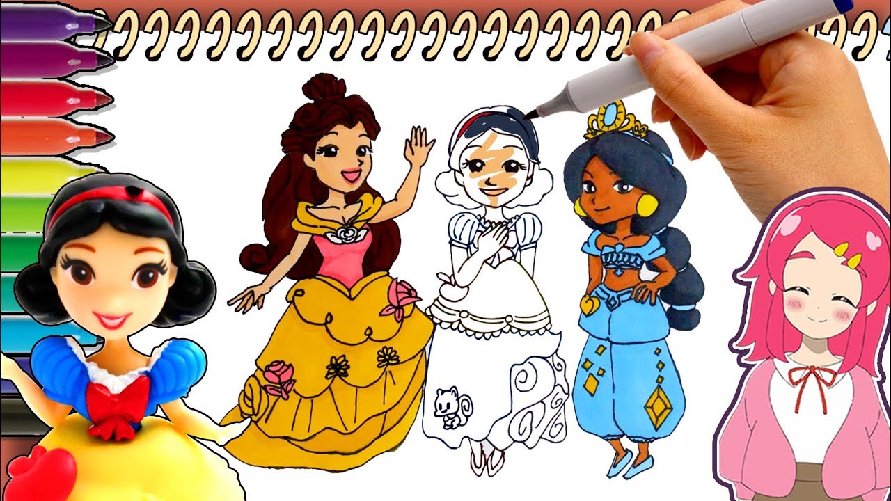 【ディズニープリンセス♪】白雪姫やアナを本気でお絵かきしてみた!♡ アンリルが塗り絵もおえかきも教えちゃう!! ❤アンリルちゃんねる❤