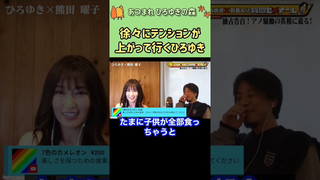 【ひろゆき×熊田曜子】ひろゆきのテンションが上がってくるw#shorts