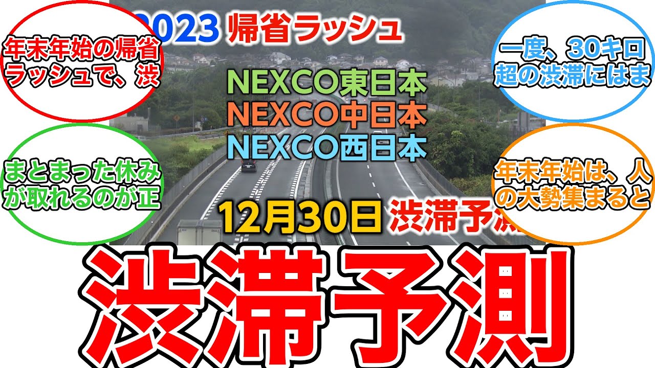 【反応集】【年末年始 高速道路渋滞予測】帰省渋滞情報 東北道~東名~中央道~九州道まで 混雑するのはどこ?「最長35キロ」の渋滞地点も【NEXCO東日本・中日本・西日本 12月30日】