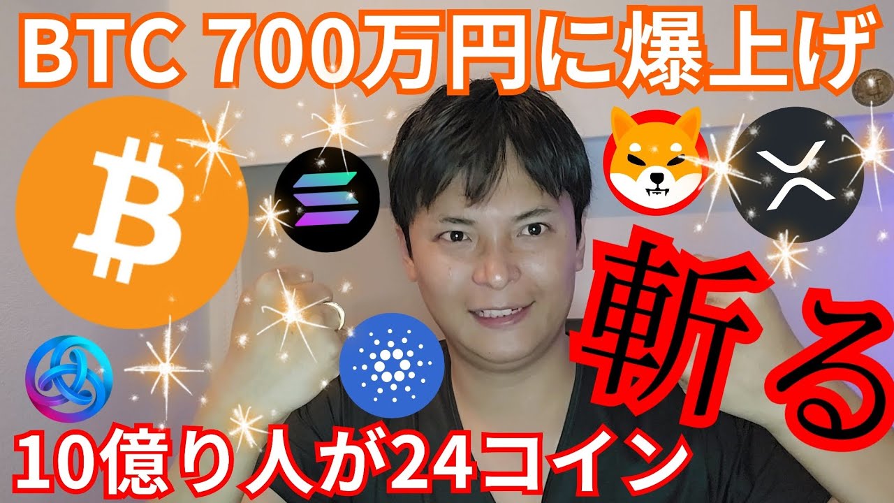 ビットコイン 700万円に爆上げ!10億り人が仮想通貨24銘柄を斬る!