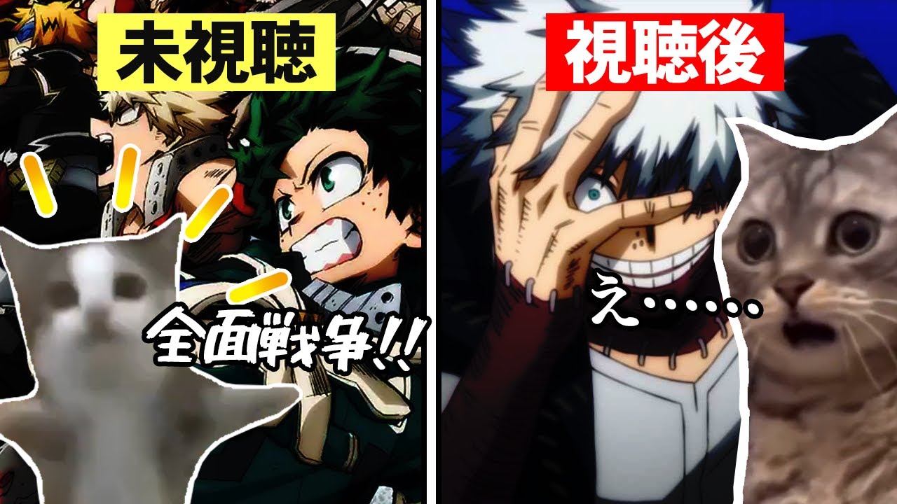 ヒロアカ6期を見た猫の反応 【猫ミーム】