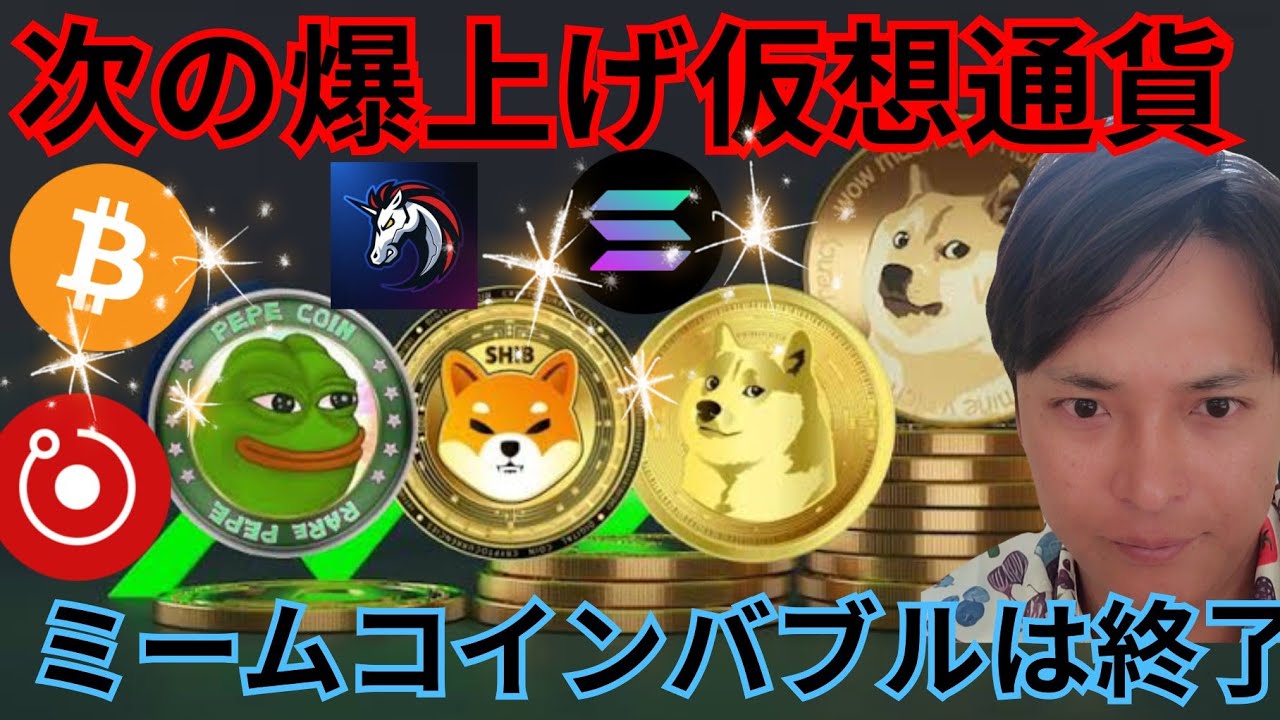 次の爆上げ仮想通貨はコレだ!!シバイヌやDOGEなどミームコインバブルは終了