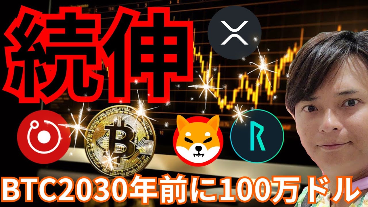 ビットコイン アルトコイン続伸!!仮想通貨BTC2030年前に100万ドル(1.5億円)に
