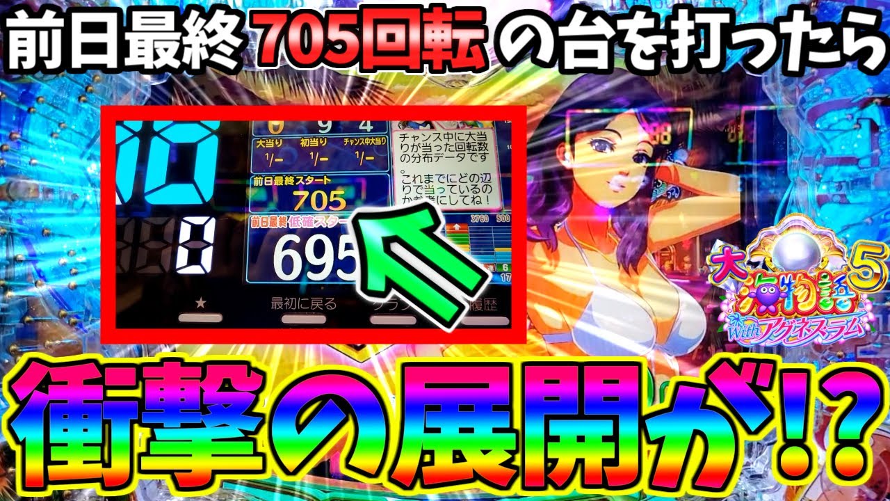 【パチンコ】PA大海物語5 Withアグネス・ラム / 前日最終705回転の台を打ったらまさかの衝撃展開にガチで驚愕してしまう男【どさパチ 635ページ目】