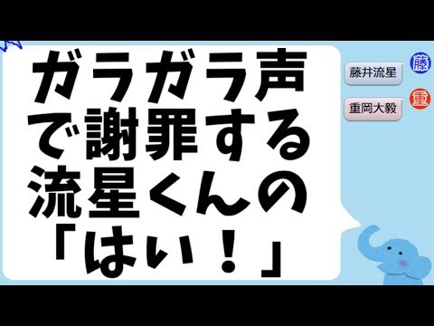 ガラガラ声で謝罪する藤井流星くんの「はい!」