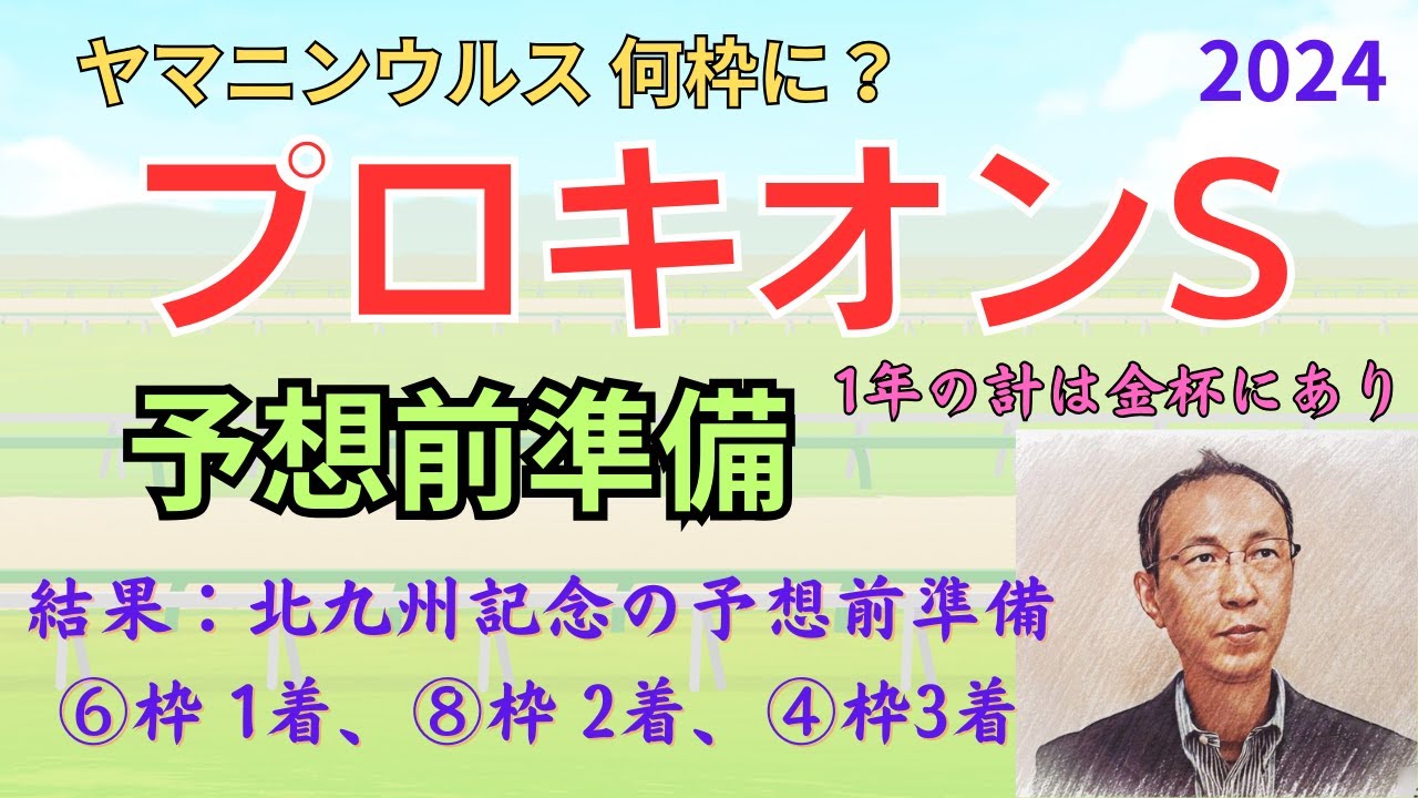 この枠から考えます!【プロキオンS】予想前準備データ(北九州記念は ⑥枠 1着、⑧枠 2着、④枠 3着で当りました!)#プロキオンステークス 2024