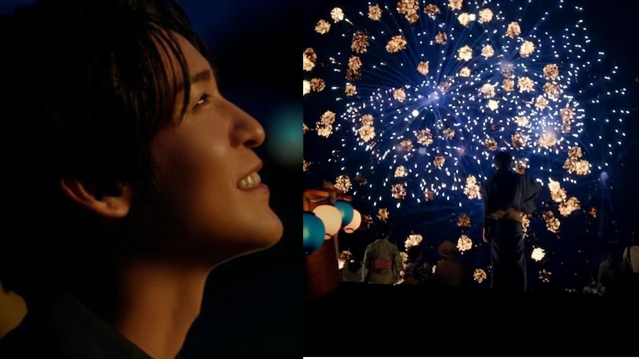 <Snow Man目黒蓮>打ち上げ花火を見上げ凛々しい表情 花火師に取材する姿も 新CMの放送スタート