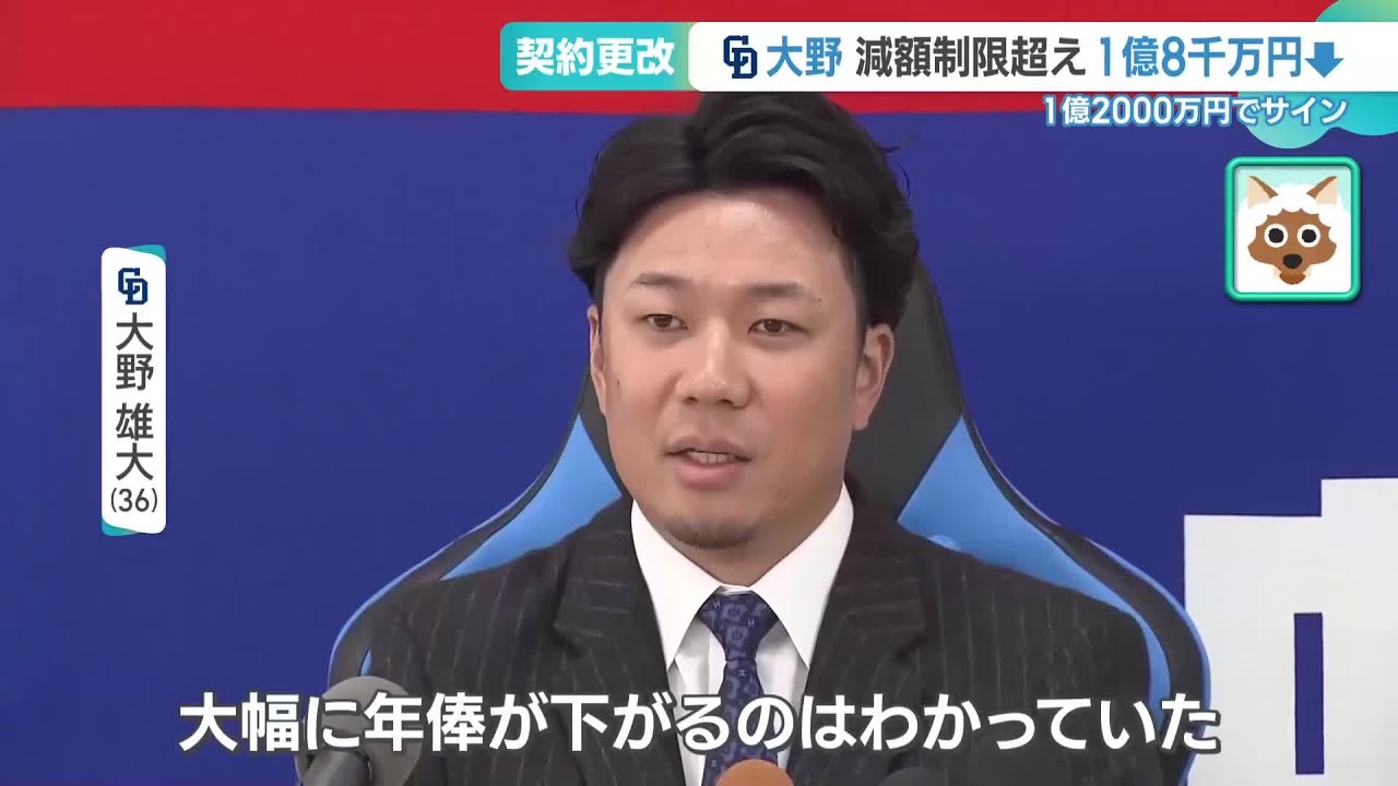 「ふがいないの一言」大野雄大投手と根尾昂投手が契約更改 来シーズンでの巻き返しを誓う【ドラゴンズ】 (24/11/21 16:12)