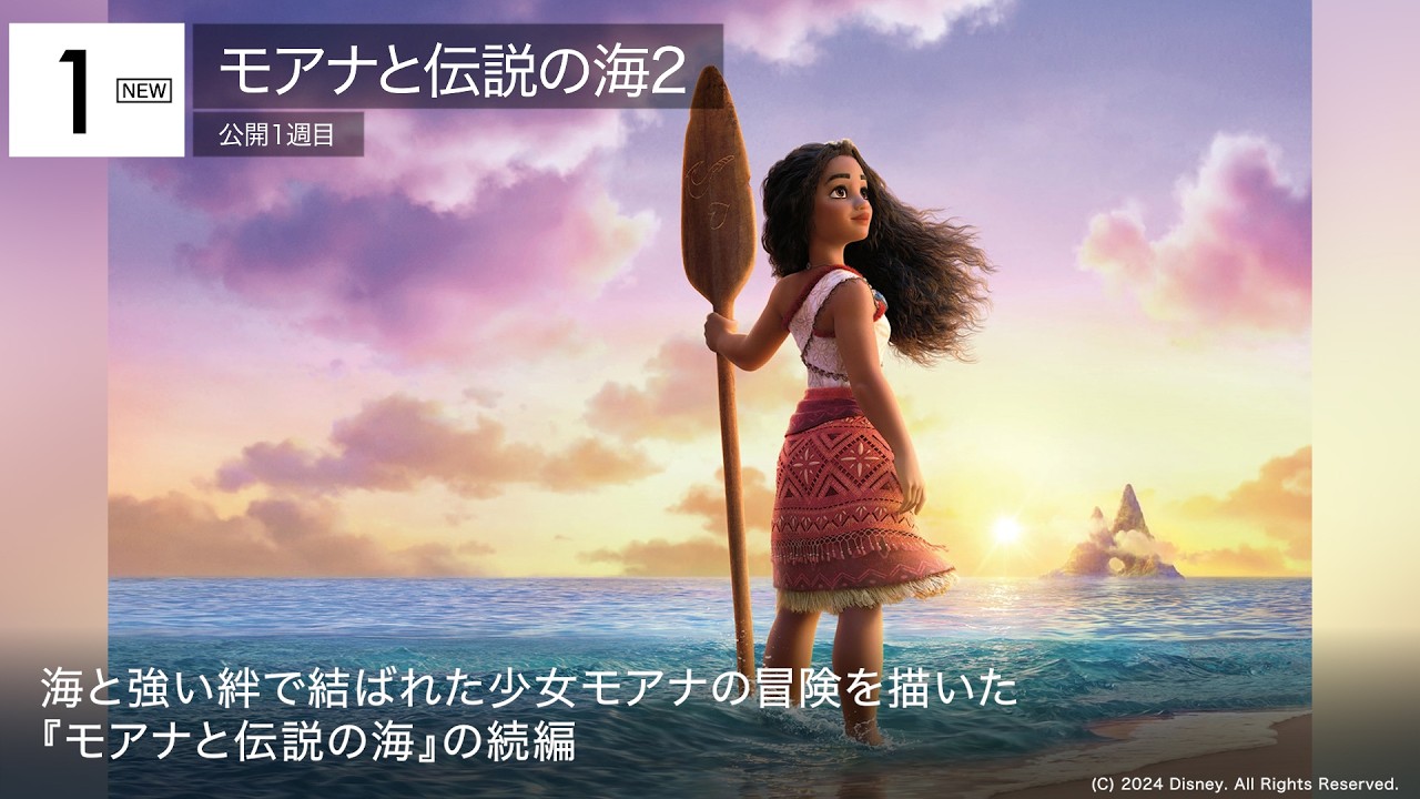 『モアナと伝説の海2』1位!『劇場版ドクターX』は2位 先週末の映画ランキング2024.12.6-12.8