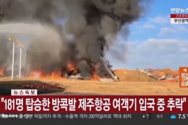 【速報】韓国旅客機事故62人死亡　南西部、壁に衝突し炎上　装置故障、胴体着陸失敗か