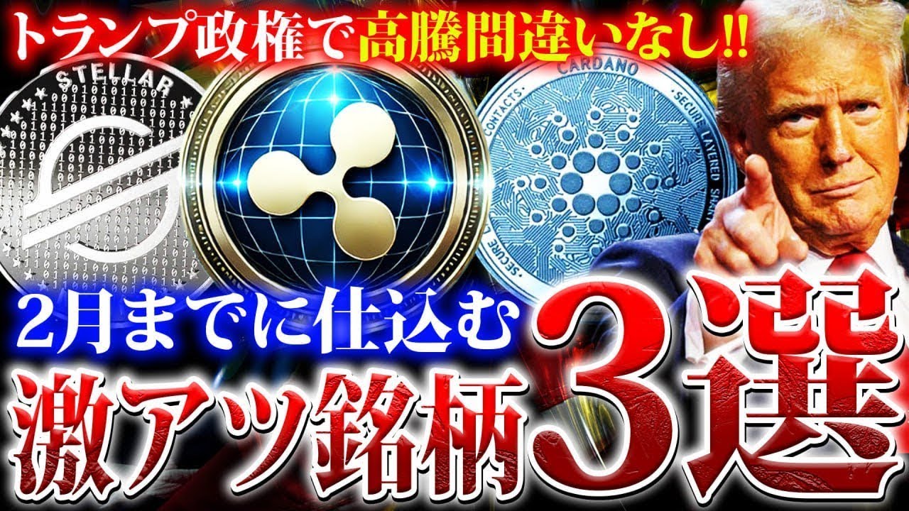【仮想通貨バブル】2025年2月までに仕込みたい!トランプ政権で高騰間違いなしの激アツ銘柄3選を徹底解説【リップル】【XRP】