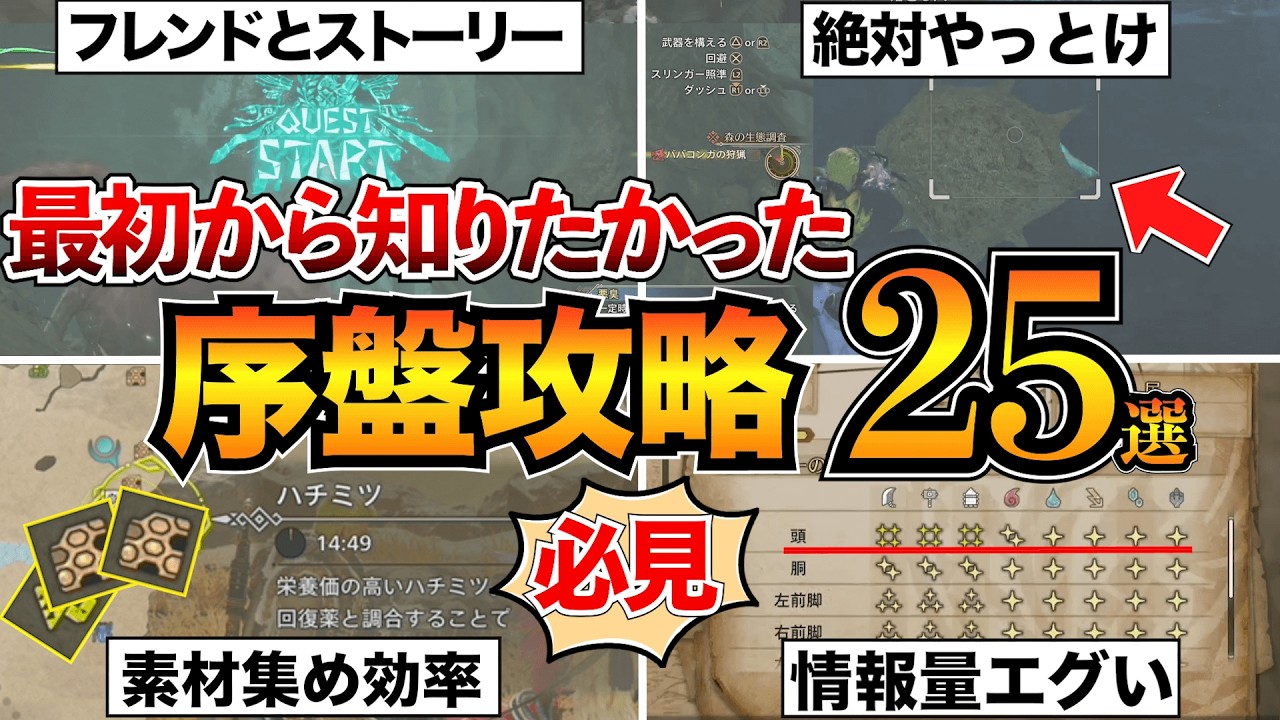 【モンハンワイルズ】序盤攻略まとめ!最初に知るべき基礎知識やコツを25個紹介【初心者必見】