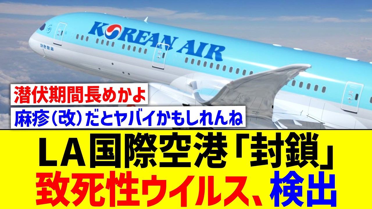 大韓航空で麻疹持ち込みロサンゼルス国際空港「閉鎖」【国内の反応】 大韓航空で麻疹持ち込みロサンゼルス国際空港「閉鎖」【国内の反応】