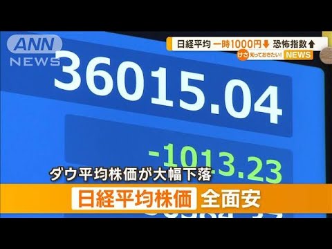 日経平均株価一時1000円↓ 恐怖指数↑【知っておきたい!】【グッド!モーニング】(2025年3月12日)