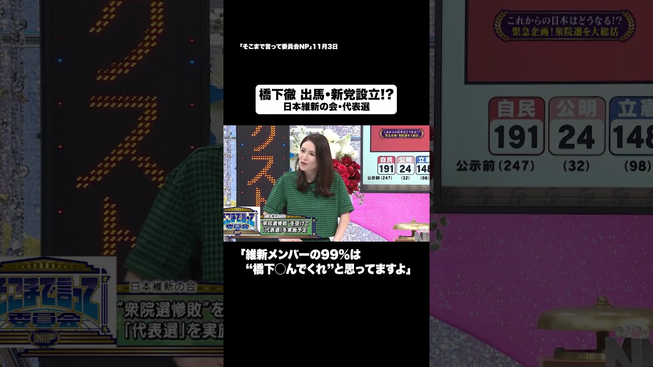 橋下徹 出馬・新党設立!? #shorts #そこまで言って委員会NP #メンバー #選挙 #出馬 #切り抜き