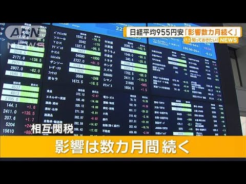日経平均終値955円安い3万3780円 “相互関税ショック” 専門家「影響が数カ月間続く」【知っておきたい!】【グッド!モーニング】(2025年4月5日)
