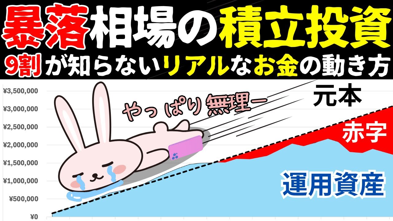 【地獄!!】リーマン級の暴落相場で積立投資を続けるとこうなる!超リアルシミュレーション公開