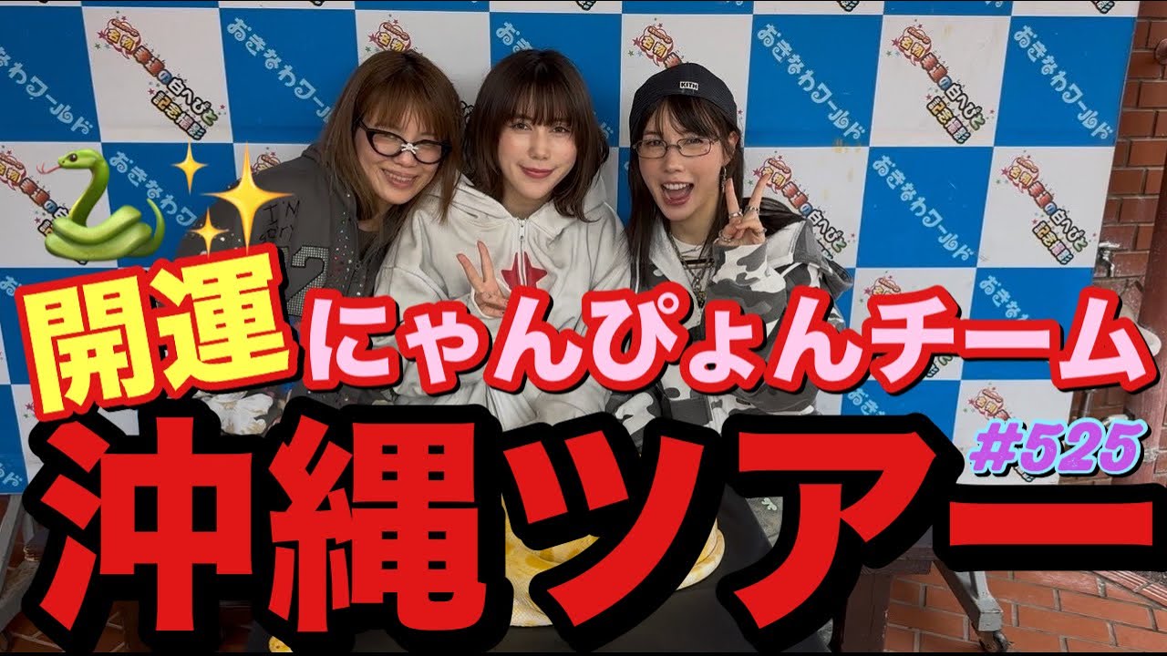 にゃんぴょんチームで行く沖縄ツアー開催したけど映えどころか沖縄が寒すぎてまじで漁師と偽物のアクション監督の風貌しか出てなくて草とりま年女だからあれ会いに行くよね🐍