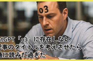 ChatGPT最新モデル「o3」に「存在しないIT記事のタイトル」を考えさせたら、普通に読みた過ぎた - ITmedia
