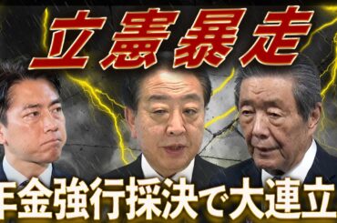 立憲暴走！年金強行採決で自公と大連立へ！共通の敵は国民民主、野党は参院選の戦線崩壊